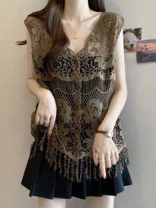 AIYITI | Lace Cutout Vest 2025 Summer New Style Plus Size Loose Slimming