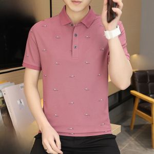 HENGYUANXIANG | Hengyuanxiang Mens Short Sleeve Polo Shirt Ice Silk Dad Summer Fashionable Trendy Youth Cotton Polyester Business Style