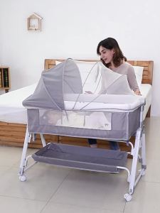Multifunctional Foldable Baby Crib Portable Newborn Bassinet European Babies Bed Stitching Bed