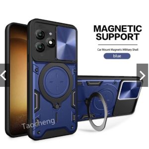 Case for ZTE Nubia Music 4G Shockproof Z2353 Soft TPU Frame Rugged Hard PC Back Cover with Rotating Ring Holder and Slide Window Lens Protector