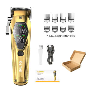 Kemei | Kemei KM-1698 Professional Hair Clipper 2000mAh Electric Clippers Rechargeable Hair Trimmer LCD Display Hair Cutting Machine
