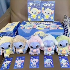 Disney New Stitch Eat Some Thing Before Sleep Series Vinyl Blind Box Bag Pendant Cute Plush Doll Mystery Box Toy Surprise Gifts