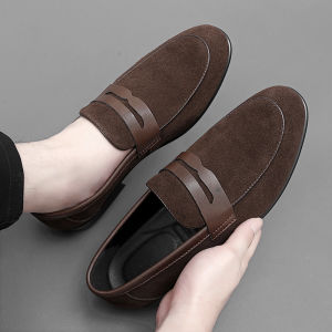 CHAODONG | New Slip-On Real Leather Pointed Toe British Style Recreational Faux Suede Shoes