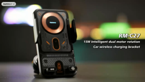 REMAX RM-C27 Wireless Charger 15W Dual Motor Smart Rotating Wireless Charging Air Vent Car Holder