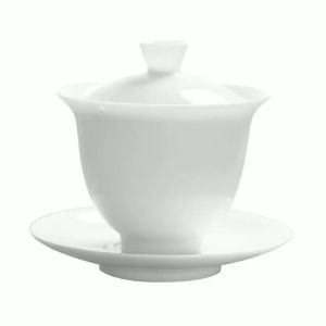 Heat-Resistant Large Jade Mud White Porcelain Gaiwan