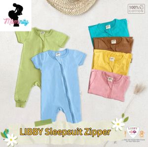 LIBBY Sleepsuit Zipper Baju Tidur Bayi Laki-laki Perempuan Lengan Panjang Lesleting 0-1 tahun