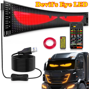 LED Matrix Pixel Panel LED Logo Car Demon Eyes APP Night Light DIY Programmable Flexible LED Display for Car Truck Accessorie