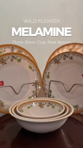 Wild Flower Design Melamine Dinnerware Plate / Bowl / Cup / Spoon Smart Kitchen Ph