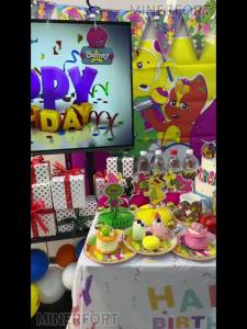 Care Bear | Barney Themed Birthday Party Decorations Disposable Cutlery Plate Tablecloth Cup Balloon Birthday Party Shower Decorations