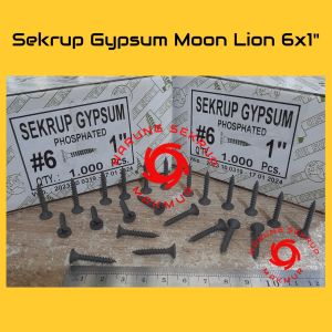 (1 Box) Sekrup Gypsum Moon Lion 6x1" / Skrup Gipsum 2.5CM