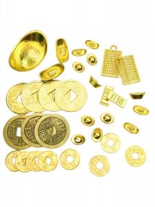 Handmade DIY Alloy Simulated Gold Bar Copper Coin Small Abacus Ornament Crystal Dropping Glue Material Decoration Accessories