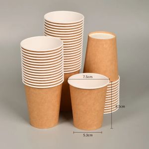 210ml/250ml 50-100Pcs/Pack Paper Cups Disposable Coffee Cup Milk Tea Cup Party Supplies Disposable Drinking Accessories