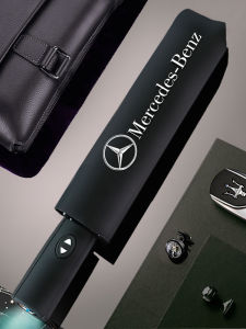 Mũi Xe Hơi Audi BMW Mercedes Tự Động Gấp Gọn Hai Trong Một Ô Dù Chống Nắng Và Mưa Cho Nam Và Nữ Logo Ô Dù Đen