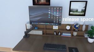 2 in 1ขาตั้งจอคอม 17-32 นิ้ว + ขาตั้งโน๊ตบุ๊ค ขายึดจอคอมพิวเตอร์ ขาตั้งจอคอมพิวเตอร์ ขาแขวนทีวี ขายึดจอคอม ขาตั้งเดสก์ทอป - Arm Monitor Holder Laptop Holder