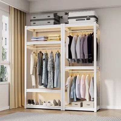 GUANGMANZHI | DIY Easy Assemble Open Metal Clothing Storage Rack