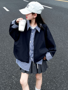 MPW | Spring Autumn Girls Jacket 2025 New Fashion Korean Style Patchwork Shirt Top For Medium And Large Children Non Detachable Inner