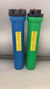 Hydropure Filter Housing 10SL 20SL 20BB 10 Inch Water Filter Kitchen with Holder Wrench Clear/Green/Blue