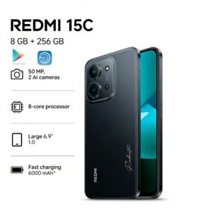 Redmi | 2026 new Redmi 15C Global Edition Redmi 15C 5G 8+256GB Smartphone: Ultra-slim 6000mAh smartphone with long battery life