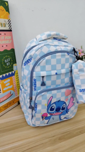 < D1-M6605 > 46CM STITCH Design School Korea Backpack / Beg Galas Sekolah Rendah & Menengah / Kids Girl Kanak-Kanak
