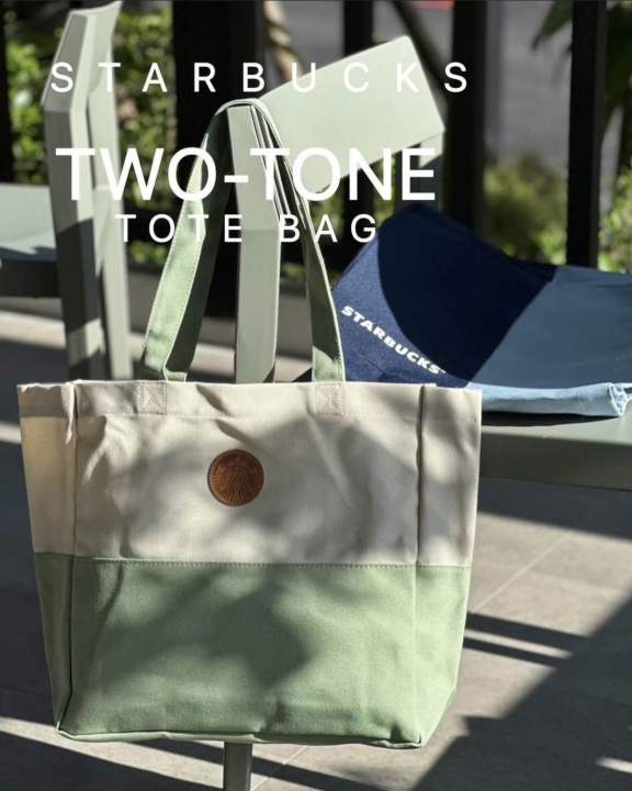 Starbucks Thailand 🇹🇭 : กระเป๋า Two Tone Tote • สีฟ้า 💙 สีเขียว 💚 ...