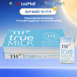 Thùng 48 hộp sữa tươi tiệt trùng TH true MILK nguyên chất 110 ml (110 ml x 48)