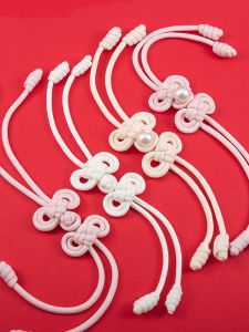 Chinese Knot Buckle Pearl a Pair of Buckles Chinese Style Han Chinese Clothing National Style Button Cheongsam Buckle Sweater Woolen Coat Decorative Button