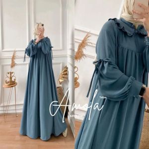 Bisa COD | Baju Gamis Wanita Bahan Crinkle Airflow Premium | Amola Dress Maxy
