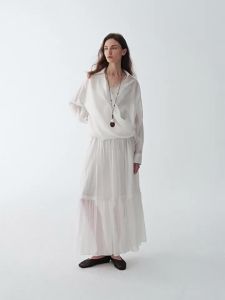 epoque de rueen | Tencel A-line Skirt with Elastic Waist