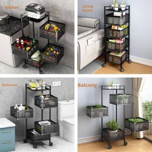 DIHUANTUO | Rotating Mobile Vegetable Storage Rack