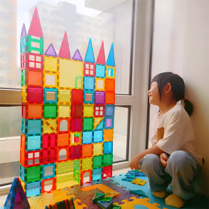 Large Colored Window Magnetic Sheet Strong Magnetic Building Blocks Assemble Educational Childrens Toys Gift Boys and Girls Magnetic Sticker Puzzle