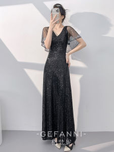 Luxury Sparkly Formal Fitted Evening Dress