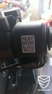 Pray Before You Start Waterproof Sticker (2pcs) | Motor Sticker