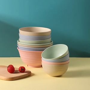 Promo Mangkok Wheat Straw Bowl Mangkuk Plastik Microwave Warna Warni BPA Free