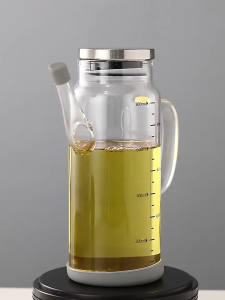 (400ML-1000ML) Large Capacity Glass Oil Bottle | Anti Slip Oil Pot Soy Sauce Vinegar Jar Botol Minyak Kaca 大容量玻璃油壶