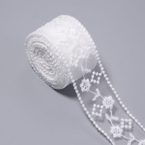 5yards/lot 4cm Sweet Mesh Embroidery Lace Trim Ribbon For DIY Gift Bouquet Wrapping Hair Accessories Dress Decoration