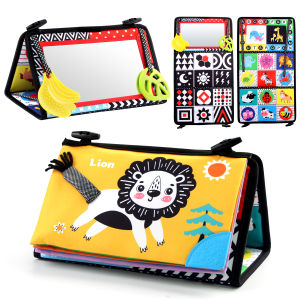 Đồ Chơi Cảm Giác Gương Đen Trắng Cho Bé Nằm Sấp Đồ Chơi Phát Triển Bò Kiểu Montessori Cho Bé 6-24 Tháng Tuổi