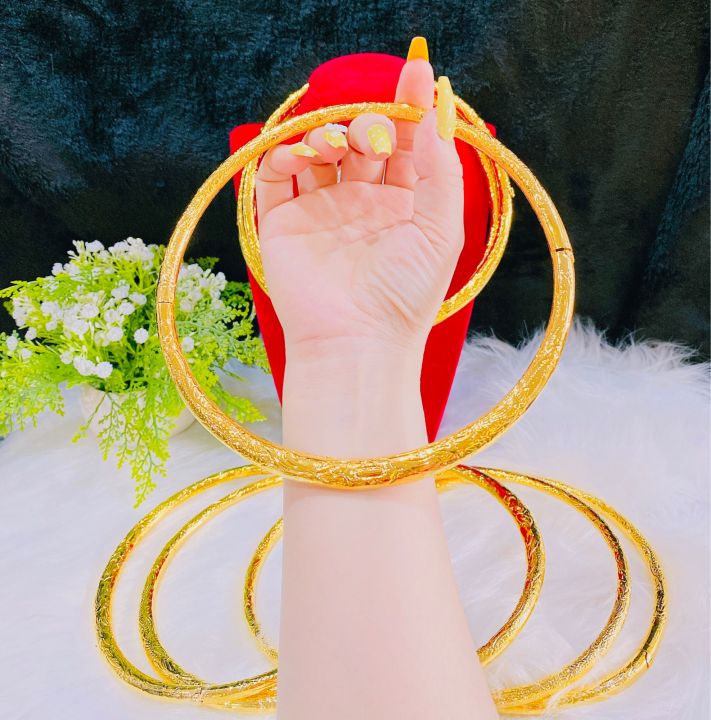 Kiềng cưới cô dâu chạm rồng phụng bản dẹp mạ vàng 24k cao cấp mẫu mới về ( 1 kiềng ) mua kiềng tặng 1 nhẫn trơn 5 phân mạ vàng 24k