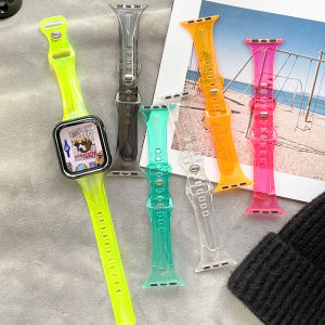For Apple Watch Band 41mm 40mm 38mm 45mm 44mm 42mm 49mm Women Girl Transparent Clear Slim Soft Silicone Strap For iWatch Series Ultra 9/8/7/6/SE/5/4/3