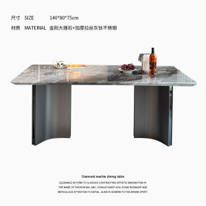Luxurious Minimalist Natural Micro Crystal Ultra Crystal Marble Dining Table with Chairs Rectangular Shape Artistic Pattern