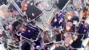 75/15Pcs Anime Jujutsu Kaisen Acrylic Patch Gojou Satoru Getou Suguru Nanami Kento Fushiguro Megumi Itadori Yuuji DIY Bag Jewelry Crafts Accessories For  Brooch Phone Case