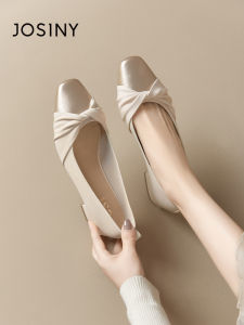 Josiny | Low Heel French Style Leather Shoes