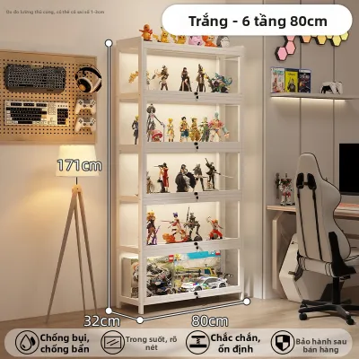 ZHUSHANXIA | Tủ Hiển Thị Acrylic Khóa Được Chống Bụi Có Đèn