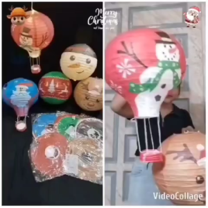 (1PCS) NEW LAMPION NATAL KERTAS 30CM 12INCH / LENTERA NATAL MOTIF SANTA CLAUS SNOWMAN RUSA / GANTUNGAN NATAL BALON UDARA / CHRISTMAS PAPER LANTERN XMAS / LCE8212