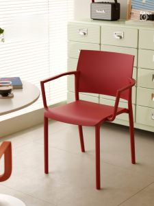 เก้าอี้ทานอาหารพลาสติกแบบพับได้สำหรับใช้ในบ้าน ที่นั่งแบบมีพนักพิงหนา พร้อมพนักพิง สำหรับห้องนั่งเล่นขนาดเล็ก ที่นั่งทานอาหารแบบเรียบง่าย