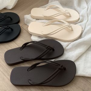 Simple Korean Style Womens Summer Flip Flops Indoor Outdoor Beach Sandals Anti-Slip Soft Bottom Casual Slippers Home Slippers