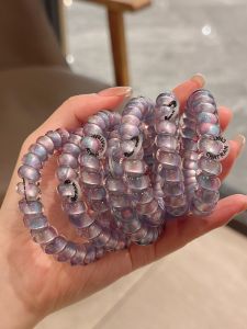 High Quality Aurora Purple Seamless Phone Line Hair Ties Summer Fresh Versatile Durable Hair Bands for Women Sweet Style