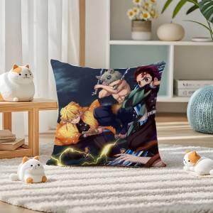 Bandai | Demon Slayer Rui Spider Demon Anime Plush Pillow Cover Soft Short Plush Cushion Cover For Sofa Bedroom Home Decor Gift