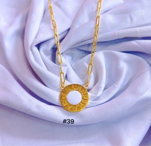 ZIHANG JEWELRY 24K Gold plated paper clip necklace with extender for women