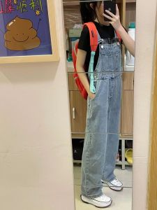 Cool Salt Series Retro Loose Age-Defying Straight Leg Pants with Big Pockets Womens Fashionable Wide Leg Jumpsuit Trendy