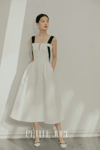French Style Dress Daily Style Small Mid Length Long Length Banquet Temperament Socialite Birthday Party White Dress